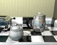 Toaster Teapot and Bowl